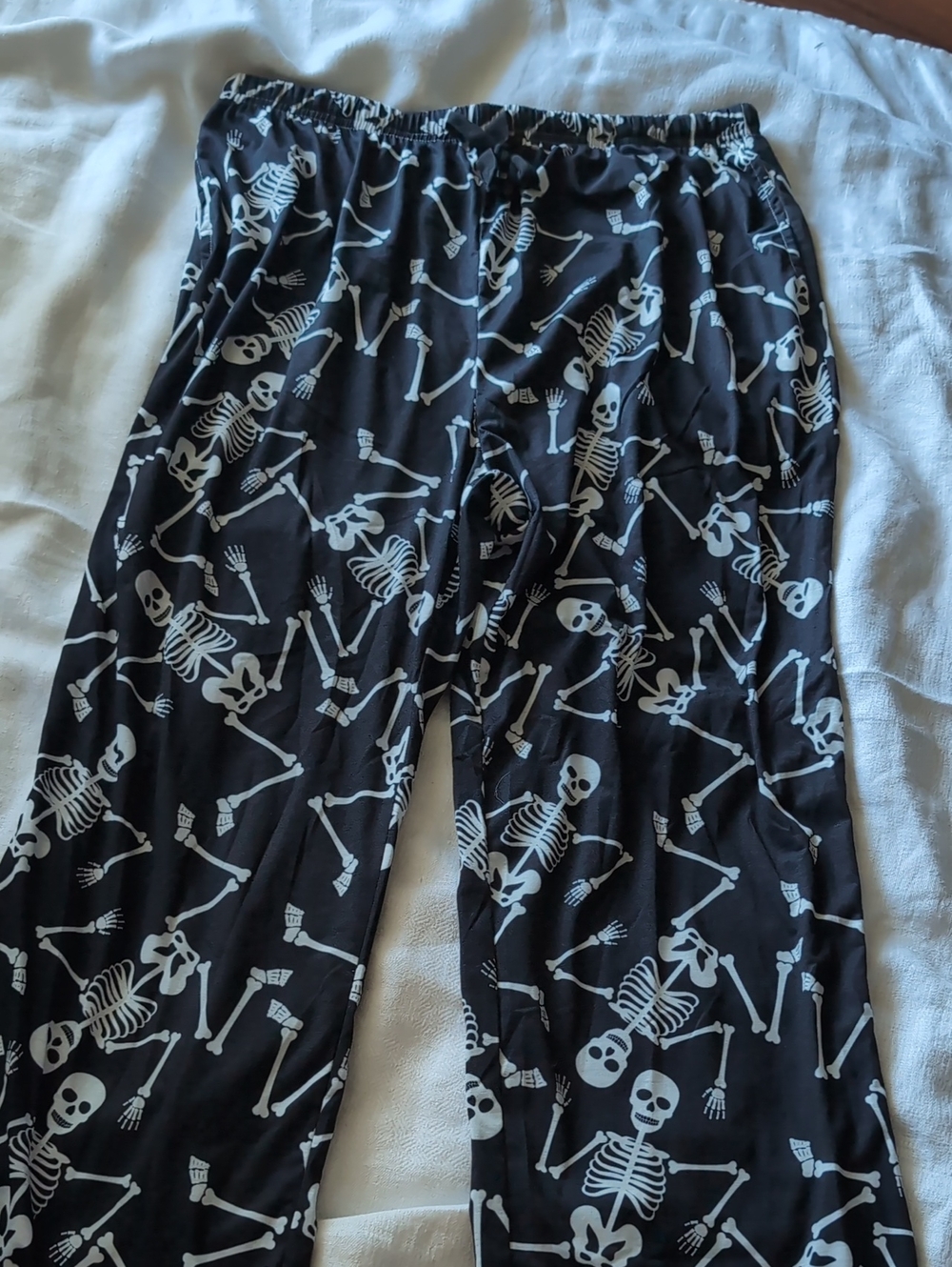 Men's Black Skeleton Print Jogger Pants